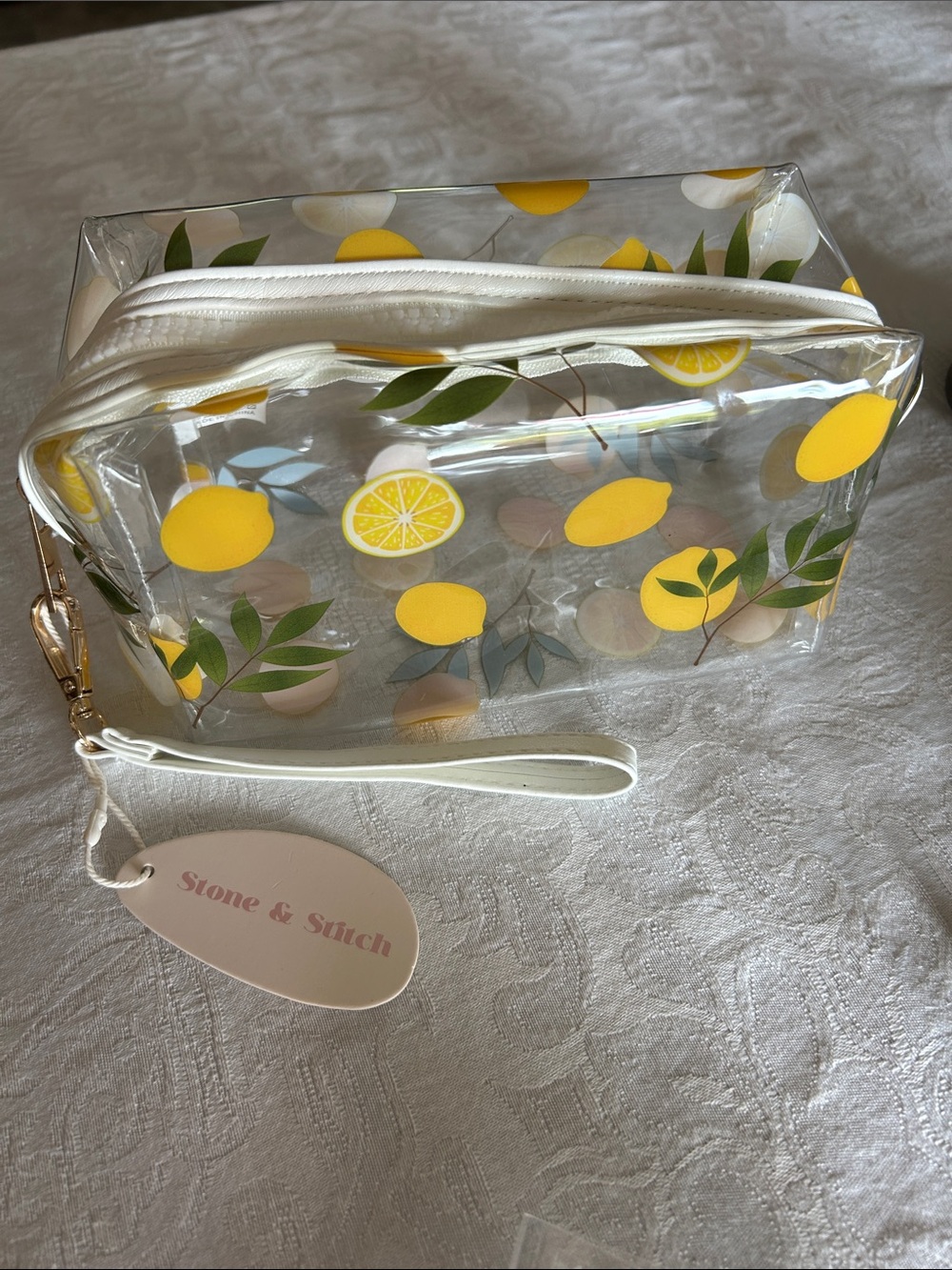 BUNDLE- Clear Lemon Print Travel Cosmetic Bag with goodies - Picture 6 of 6